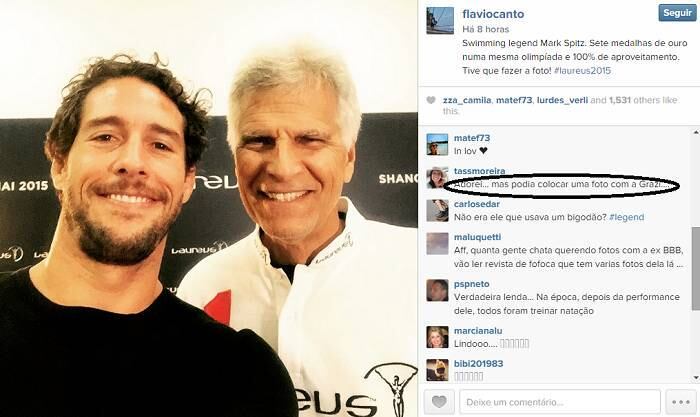 Em praticamente todas as fotos postadas pelo ex-judoca após a notícia vir à tona, os fãs pedem que o casal fique junto. Na imagem acima, uma das seguidores pediu para ele colocar uma foto com a atriz.

— Adorei... mas podia colocar uma foto com a Grazi