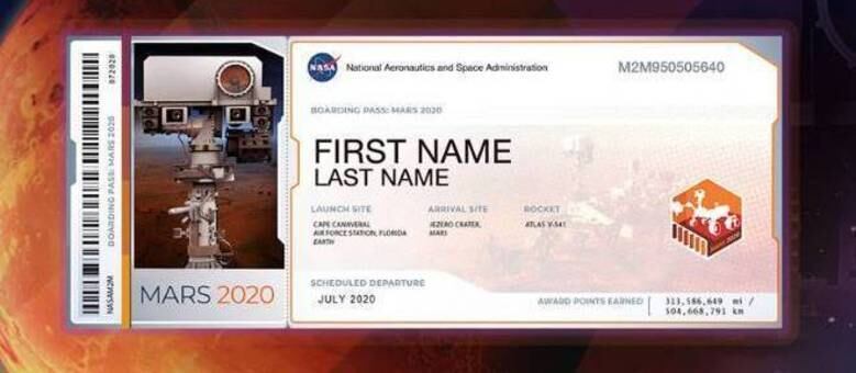 Nasa irá enviar milhares de nomes para Marte em 2020