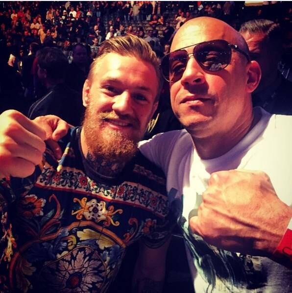 Quem também é amigo do ator é o falastrão irlandês Conor McGregor, próximo adversário do brasileiro José Aldo na disputa pelo cinturão dos pesos-pena