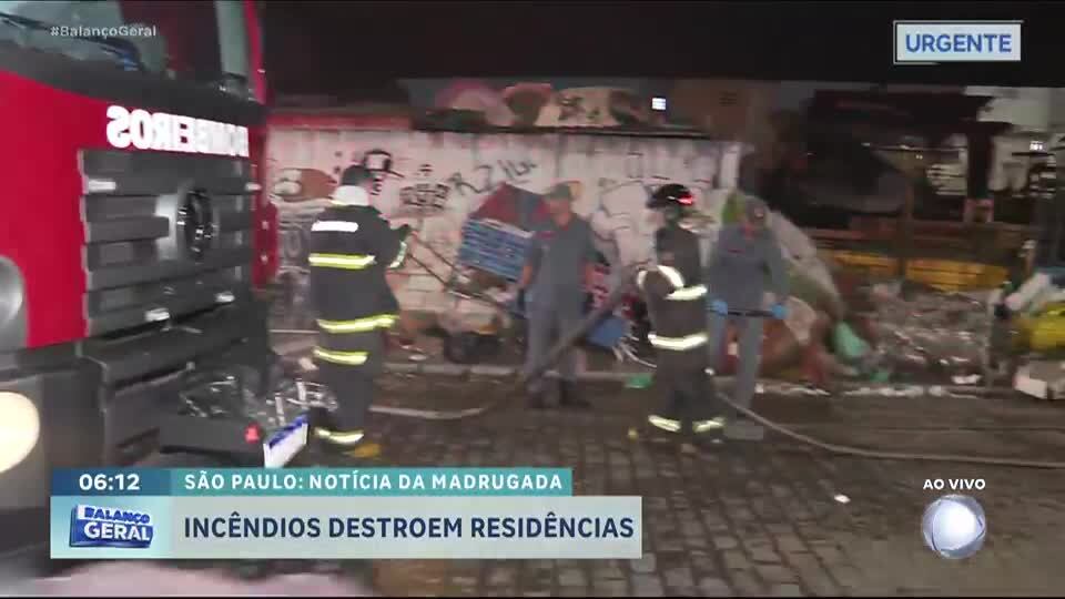 Incêndios destrói casas no Campo Limpo, zona sul de São Paulo