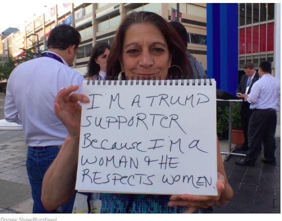 "Eu sou apoiadora do Trump porque sou mulher + ele respeita as mulheres"