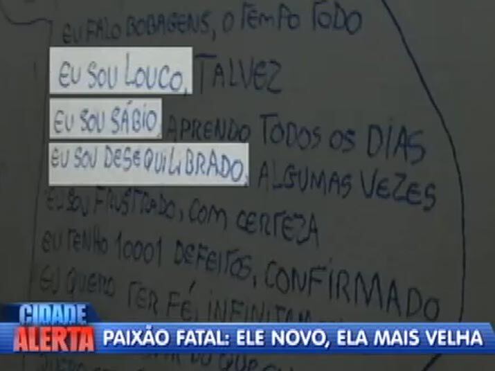 Há pensamentos do assassino marcado nas quatro paredes do local do crime. A polícia ainda não encontrou a serra elétrica utilizada no dia do assassinato. De acordo com Alberto, a arma utilizada foi depositada em uma lixeira no centro de Itaquera, na zona leste de SP. Veja na reportagem!
+ Quer ver tudo o que rolou no Cidade Alerta? Veja a íntegra no R7 Play